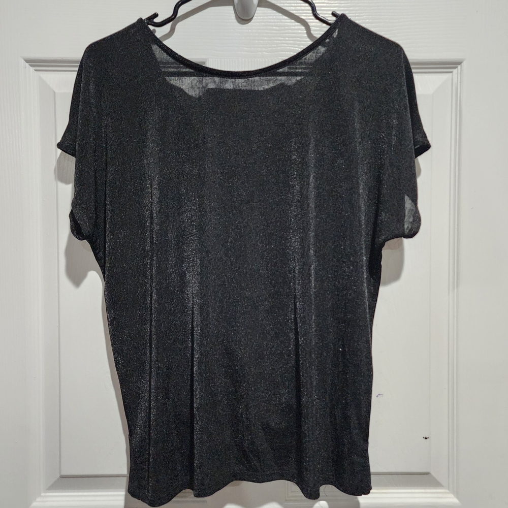 Elegant Charcoal Short Sleeve Women's Top